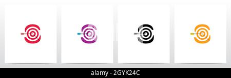 Arrow Target On Letter Logo Design S Stock Vector