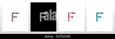Chain Forming Letter Logo Design F Stock Vector