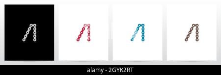Chain Forming Letter Logo Design A Stock Vector