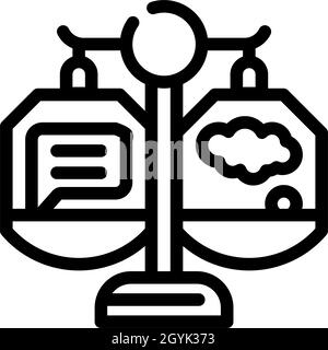 weighing opinions line icon vector illustration Stock Vector