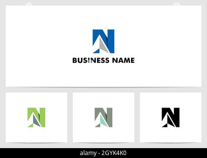 Arrowhead On Letter N Logo Design Stock Vector