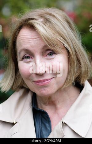 Cheltenham Literature Festival, Cheltenham, UK - Friday 8th October 2021 - Author Sarah Sands at the opening day of the Cheltenham Literature Festival with her latest book The Interior Silence- the Festival runs for 10 days. Credit: Steven May/Alamy Live News Stock Photo