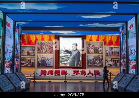Images showing Chinese President Xi Jinping at the Museum of the Communist Party of China in Beijing. 08-Oct-2021 Stock Photo