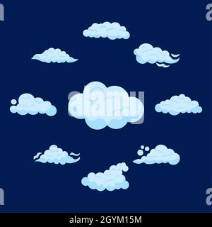 nine clouds sky set icons Stock Vector Image & Art - Alamy