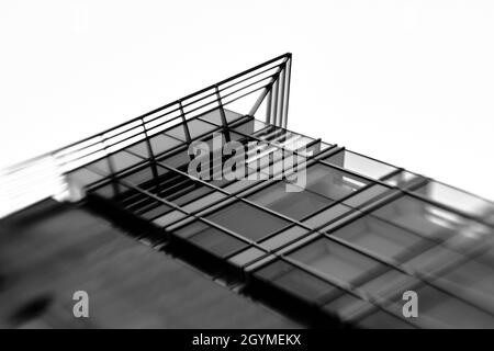 Closeup of architectural detail in black and white creating an abstract image useful as a background Stock Photo