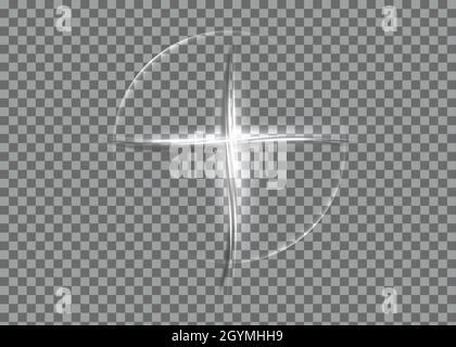 cross of light, shiny Cross with white lights frame symbol of christianity. Symbol of hope and faith. Logo template religious neon sign. Vector sign Stock Vector