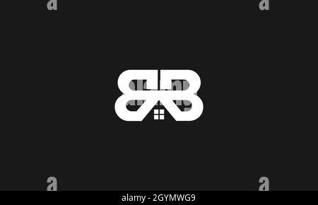 letters bb real estate logo design with negative space effect for illustration use Stock Vector