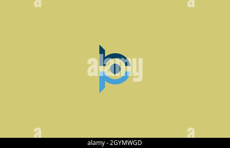 LETTERS BP LOGO DESIGN WITH NEGATIVE SPACE EFFECT FOR ILLUSTRATION USE Stock Vector