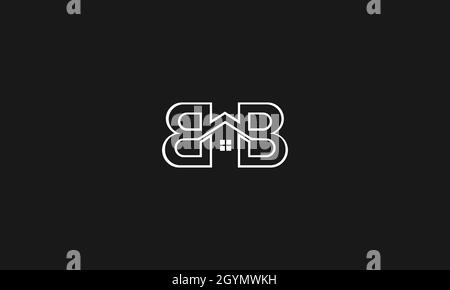 letters bb real estate logo design with negative space effect for illustration use Stock Vector