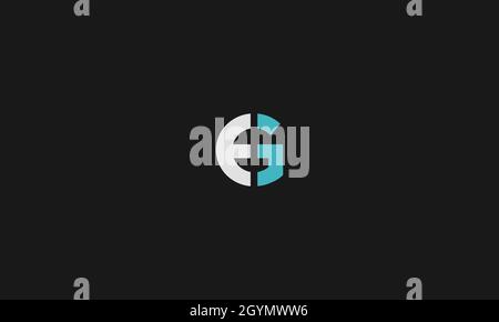 letters GE OR EG logo design with negative space effect for illustration use Stock Vector
