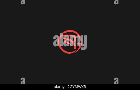 letters GR logo design with negative space effect for illustration use Stock Vector