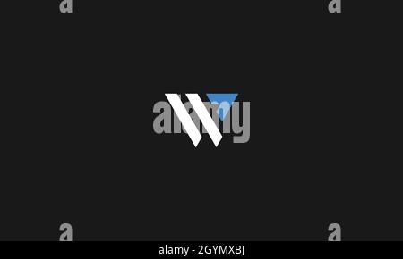 LETTERS WP LOGO DESIGN WITH NEGATIVE SPACE EFFECT FOR ILLUSTRATION USE Stock Vector