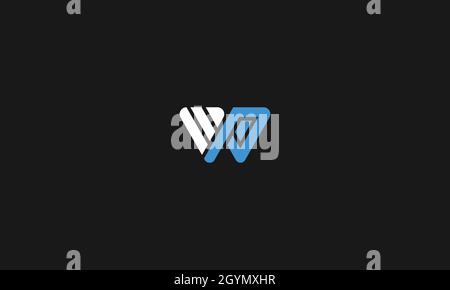 LETTERS WP LOGO DESIGN WITH NEGATIVE SPACE EFFECT FOR ILLUSTRATION USE Stock Vector