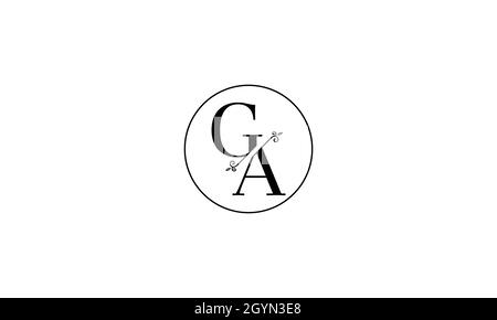 LETTERS GA LOGO DESIGN WITH NEGATIVE SPACE EFFECT FOR ILLUSTRATION USE ...