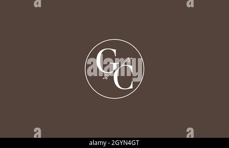LETTERS GC LOGO DESIGN WITH NEGATIVE SPACE EFFECT FOR ILLUSTRATION USE Stock Vector