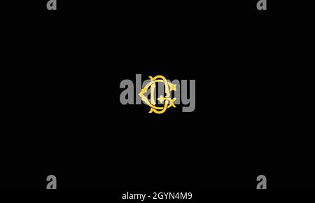 LETTERS GD LOGO DESIGN WITH NEGATIVE SPACE EFFECT FOR ILLUSTRATION USE Stock Vector
