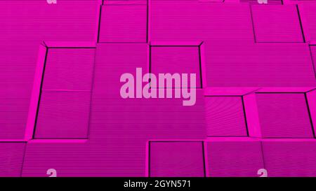 Abstract Cubes Background Random Motion, Loopable Animation. Pink Cubes. Stock Photo