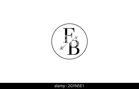 LETTERS FB LOGO DESIGN WITH NEGATIVE SPACE EFFECT FOR ILLUSTRATION USE Stock Vector