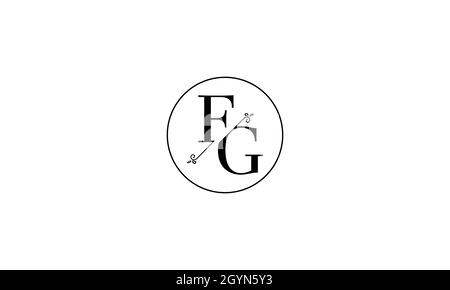 LETTERS FG LOGO DESIGN WITH NEGATIVE SPACE EFFECT FOR ILLUSTRATION USE Stock Vector