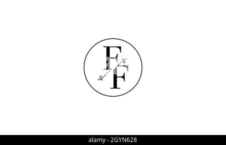 LETTERS FF LOGO DESIGN WITH NEGATIVE SPACE EFFECT FOR ILLUSTRATION USE Stock Vector