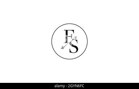 LETTERS FS LOGO DESIGN WITH NEGATIVE SPACE EFFECT FOR ILLUSTRATION USE Stock Vector