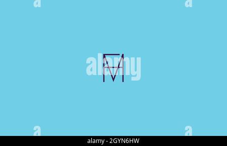 LETTERS FM LOGO DESIGN WITH NEGATIVE SPACE EFFECT FOR ILLUSTRATION USE Stock Vector
