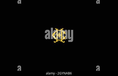 LETTERS GH LOGO DESIGN WITH NEGATIVE SPACE EFFECT FOR ILLUSTRATION USE Stock Vector