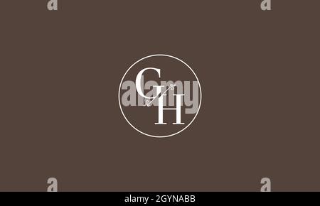 LETTERS GH LOGO DESIGN WITH NEGATIVE SPACE EFFECT FOR ILLUSTRATION USE Stock Vector