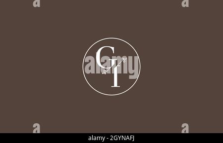 LETTERS GI LOGO DESIGN WITH NEGATIVE SPACE EFFECT FOR ILLUSTRATION USE Stock Vector