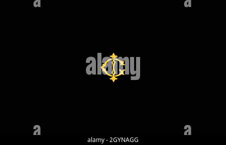 LETTERS GI LOGO DESIGN WITH NEGATIVE SPACE EFFECT FOR ILLUSTRATION USE Stock Vector