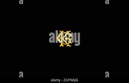 LETTERS GK LOGO DESIGN WITH NEGATIVE SPACE EFFECT FOR ILLUSTRATION USE Stock Vector