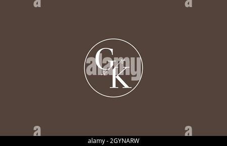 LETTERS GK LOGO DESIGN WITH NEGATIVE SPACE EFFECT FOR ILLUSTRATION USE Stock Vector
