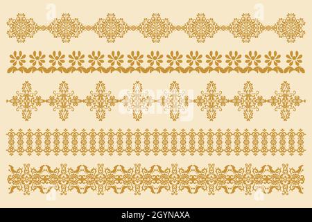 Gold Carpet Border Frame with gold pattern. Stylish design. Vector ...