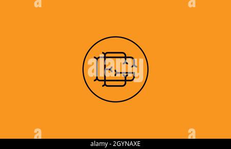 LETTERS GE LOGO DESIGN WITH NEGATIVE SPACE EFFECT FOR ILLUSTRATION USE Stock Vector