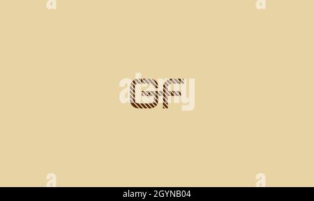 LETTERS GF LOGO DESIGN WITH NEGATIVE SPACE EFFECT FOR ILLUSTRATION USE Stock Vector