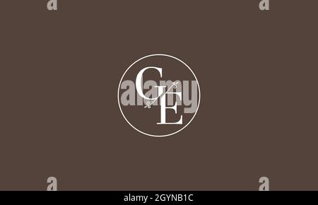 LETTERS GE LOGO DESIGN WITH NEGATIVE SPACE EFFECT FOR ILLUSTRATION USE Stock Vector
