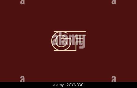 LETTERS GF LOGO DESIGN WITH NEGATIVE SPACE EFFECT FOR ILLUSTRATION USE Stock Vector