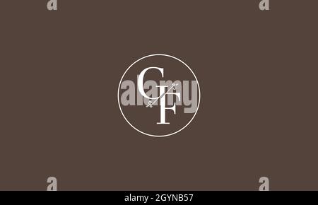 LETTERS GF LOGO DESIGN WITH NEGATIVE SPACE EFFECT FOR ILLUSTRATION USE Stock Vector