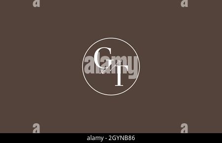 LETTERS GT LOGO DESIGN WITH NEGATIVE SPACE EFFECT FOR ILLUSTRATION USE Stock Vector