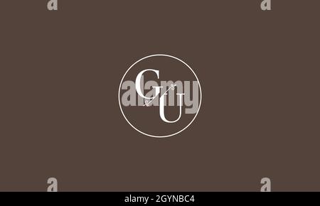 LETTERS GU LOGO DESIGN WITH NEGATIVE SPACE EFFECT FOR ILLUSTRATION USE Stock Vector