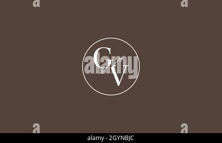 LETTERS GV LOGO DESIGN WITH NEGATIVE SPACE EFFECT FOR ILLUSTRATION USE Stock Vector