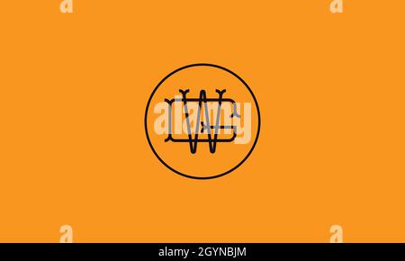 LETTERS GW LOGO DESIGN WITH NEGATIVE SPACE EFFECT FOR ILLUSTRATION USE Stock Vector