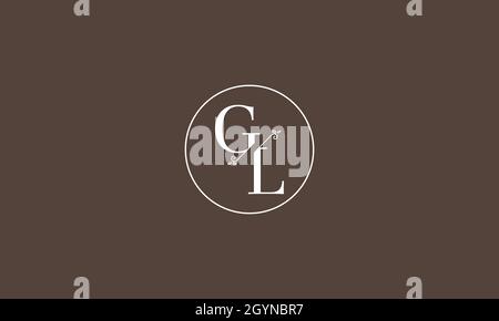 LETTERS GL LOGO DESIGN WITH NEGATIVE SPACE EFFECT FOR ILLUSTRATION USE Stock Vector
