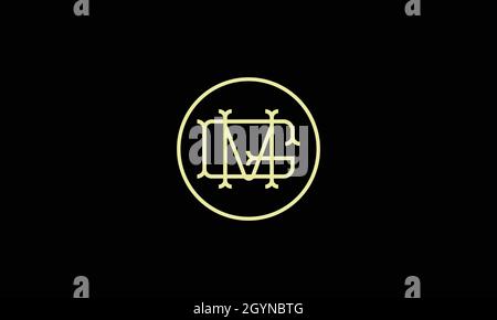 LETTERS GM LOGO DESIGN WITH NEGATIVE SPACE EFFECT FOR ILLUSTRATION USE Stock Vector
