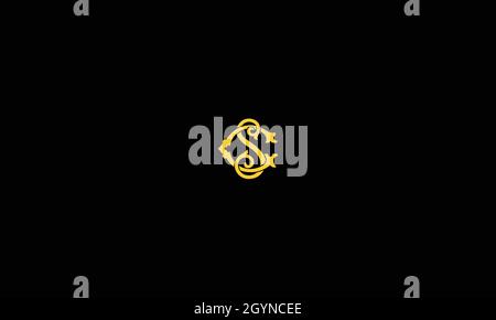 LETTERS GS LOGO DESIGN WITH NEGATIVE SPACE EFFECT FOR ILLUSTRATION USE Stock Vector