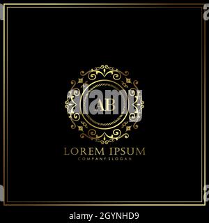AB Initial Letter Luxury Logo template in vector for Restaurant, Royalty, Boutique, Cafe, Hotel, Heraldic, Jewelry, Fashion and other vector illustrat Stock Vector