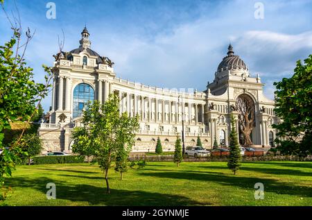Farmers Palace (Ministry of Environment and Agriculture) in summer, Kazan, Tatarstan, Russia. It is landmark of Kazan. View of beautiful building and Stock Photo