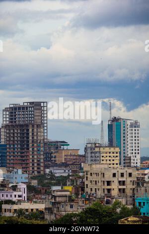 Chittagong modern city high-rise skyscraper buildings. Race of modern skyscrapers and developing city life Stock Photo