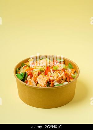 Healthy and delicious home made food best for all ages mixed with meat and vegetable that always comes fresh from the market and fresh meat with sauce Stock Photo