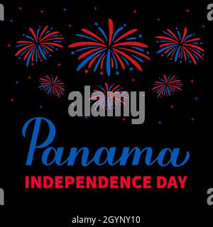 Panama Independence Day typography poster,. National holiday celebrated in November. Vector template for banner, greeting card, flyer, etc. Stock Vector